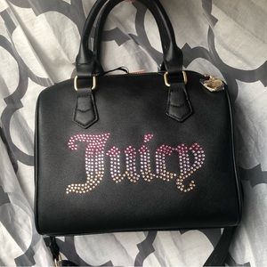 Juicy Couture Black Rhinestone Bling Satchel Bag